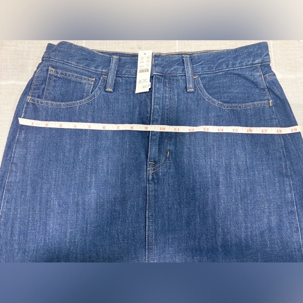 NWT J. Crew Denim Midi Skirt 100% Cotton in Rinse Wash Women’s Size 30 - Picture 13 of 13